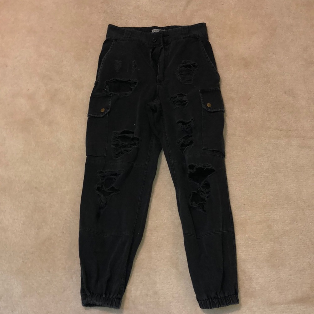 ripped cargo jogger pants from LF